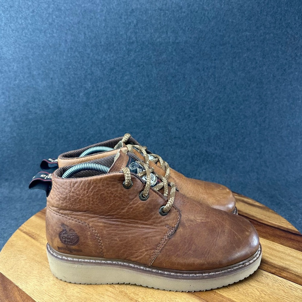 Georgia Boot Mens GB1222 5 Inch Chukka Wedge Brown Leather Boots Size 7 M